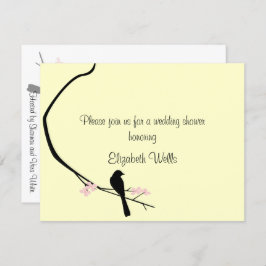 Bird and Blossom Invitation - Small Kaart