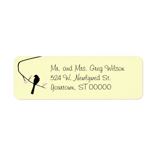 Bird and Blossom Retouradreslabel Etiket (Voorkant)