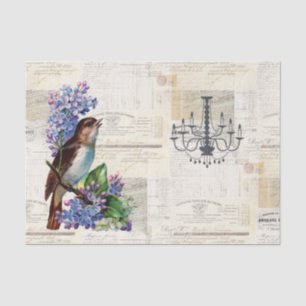 Bird and Chandelier  French Tissue Paper Tissuepapier