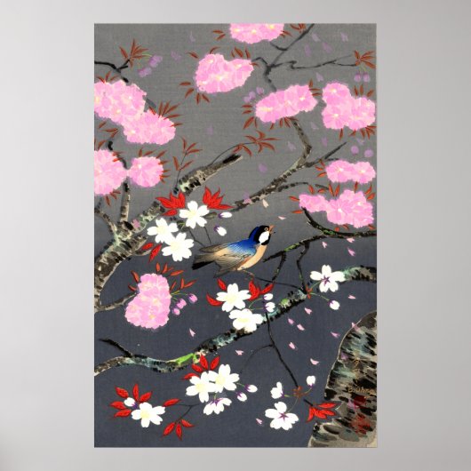 Bird and Cherry Blossom Bakufu Ohno 1949 Poster (Voorkant)