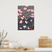 Bird and Cherry Blossom Bakufu Ohno 1949 Poster (Keuken)