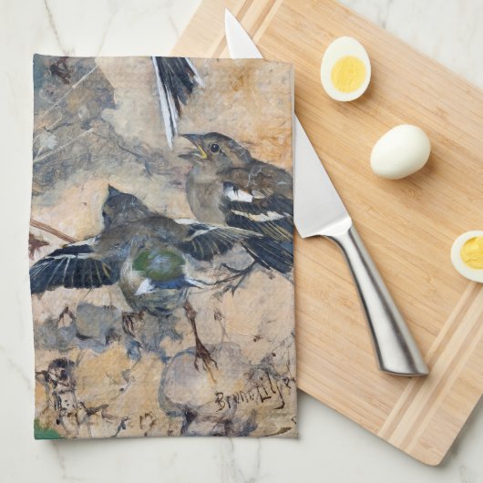 Bird and Dragonfly, Bruno Liljefors Theedoek (Quarter Fold)