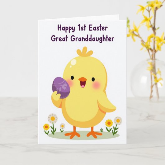 Bird And Egg Pattern Easter Card Kaart (Gele Bloem)