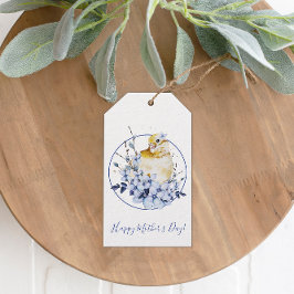 Bird and Floral Happy Moederdag Cadeaulabel