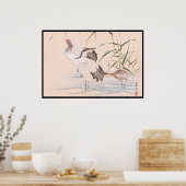 Bird and Flower Album, Wading Cranes  art Poster (Keuken)