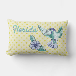 Bird and Flower Yellow Polka Dots Florida Buitenkussen