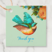 Bird and Flowers Baby shower Bedankt Bedankjes Labels (Voorkant)