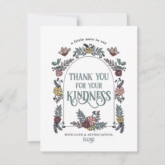 Bird and Garden Flower Arch Dank je kaart (Voorkant)