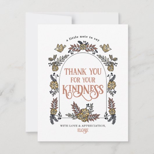 Bird and Garden Flower Arch Dank je kaart (Voorkant)