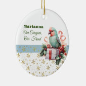 Bird and Gifts Blue Caregiver Rond Ornament (Rechts)
