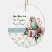 Bird and Gifts Blue Caregiver Rond Ornament (Links)