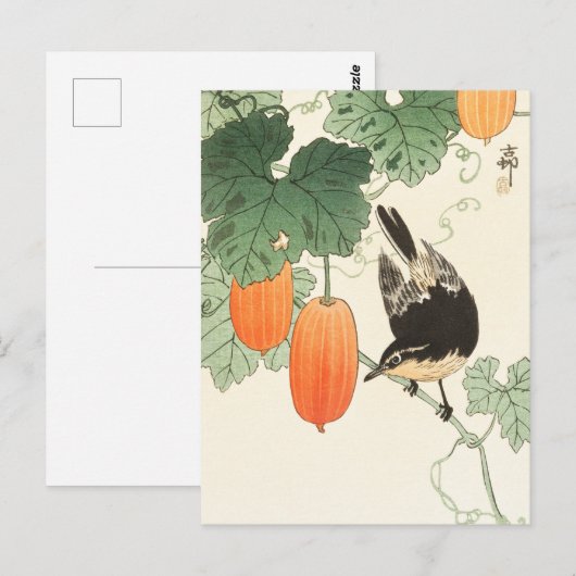 Bird and Khaki Painting van Ohara Koson Briefkaart (Voorkant / Achterkant)