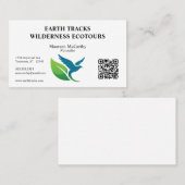 Bird and Leaf QR Code Ecotourism Conservation Visitekaartje (Voorkant / Achterkant)