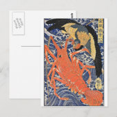 Bird and Lobster Japans Woodblock Art Ukiyo-E Briefkaart (Voorkant / Achterkant)