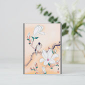 Bird and Magnolia Blossom, Watanabe Seitei Briefkaart (Staand voorkant)
