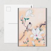 Bird and Magnolia Blossom, Watanabe Seitei Briefkaart (Voorkant / Achterkant)