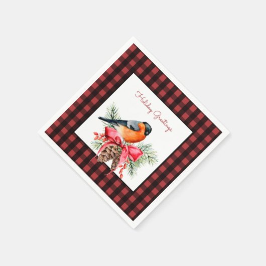 Bird and Pine Bough Check Paper Napkin Servet (Hoek)