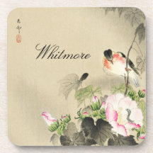 Bird and Pink Blosbezems  Japans print