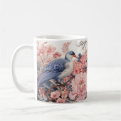 Bird and Pink Peonies Coffee Mok (Links)