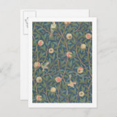 Bird and Pomegranate Wallpaper Design, bedrukt met Briefkaart (Voorkant / Achterkant)