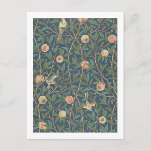 Bird and Pomegranate Wallpaper Design, bedrukt met Briefkaart (Voorkant)