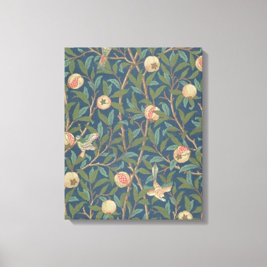 Bird and Pomegranate Wallpaper Design, bedrukt met Canvas Afdruk (Voorkant)