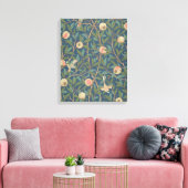 Bird and Pomegranate Wallpaper Design, bedrukt met Canvas Afdruk (Insitu (Woonkamer))
