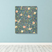 Bird and Pomegranate Wallpaper Design, bedrukt met Canvas Afdruk (Insitu (Houten vloer))