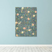 Bird and Pomegranate Wallpaper Design, bedrukt met Canvas Afdruk (Insitu (Houten vloer))
