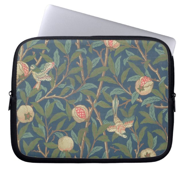 Bird and Pomegranate Wallpaper Design, bedrukt met Laptop Sleeve (Voorkant)