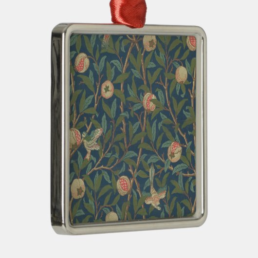Bird and Pomegranate Wallpaper Design, bedrukt met Metalen Ornament (Rechts)