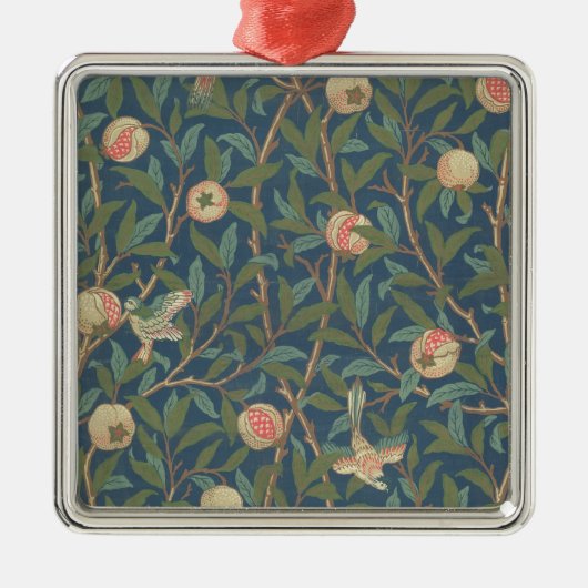 Bird and Pomegranate Wallpaper Design, bedrukt met Metalen Ornament (Voorkant)