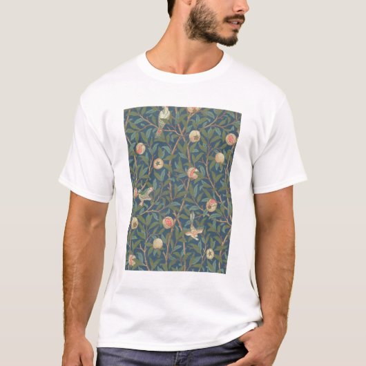 Bird and Pomegranate Wallpaper Design, bedrukt met T-shirt (Voorkant)