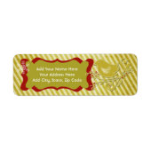 Bird and Stripes Holiday Return Address Labels (Voorkant)