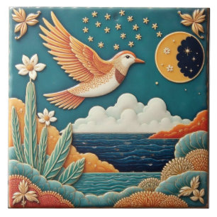 Bird and the Crescent Gids Tegeltje