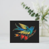 Bird Arrow en Hearts Briefkaart (Staand voorkant)