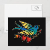 Bird Arrow en Hearts Briefkaart (Voorkant / Achterkant)