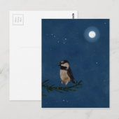 Bird Art, bij nacht met maan, Big Dipper, sterren Briefkaart (Voorkant / Achterkant)