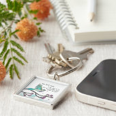 Bird Art Button Sleutelhanger personaliseren (Zijkant)