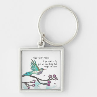 Bird Art Button Sleutelhanger personaliseren