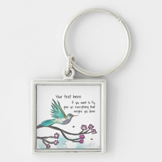 Bird Art Button Sleutelhanger personaliseren (Voorkant)