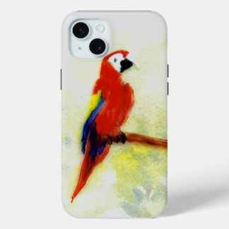 Bird Art Colorful Macaw Parrot iPhone 15 Mini Hoesje