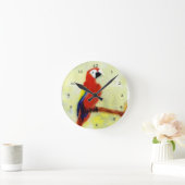 Bird Art Colorful Macaw Parrot Ronde Klok (Huis)