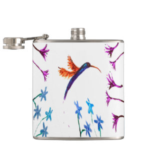 Bird Art Floral Hummingbird Heupfles
