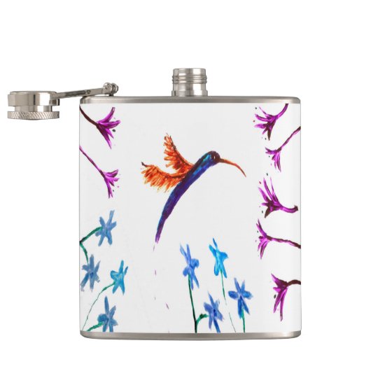 Bird Art Floral Hummingbird Heupfles (Geopend)