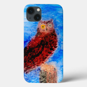 Bird Art Funny Owl iPhone 13 Hoesje