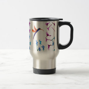 Bird Art Hummingbird Flowers Floral Reisbeker