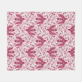 Bird Art Red Fleece Deken (Voorkant (Horizontaal))