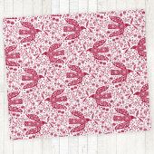 Bird Art Red Fleece Deken