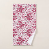 Bird Art Red White Bad Handdoek (Handdoek)